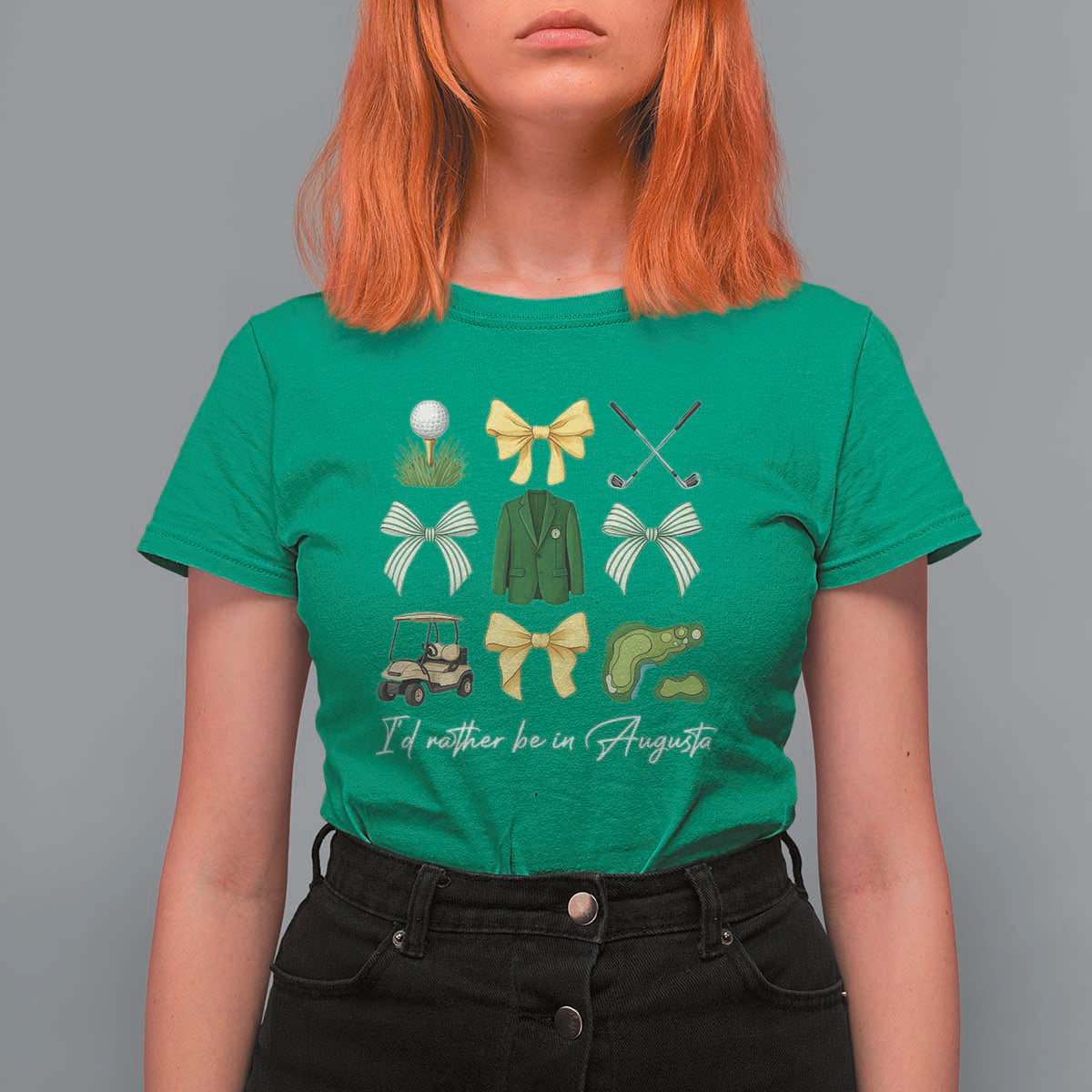 Funny Id Rather Be In Augusta Coquette Golfer T Shirt For Women Georgia Golf Traditions Golfing Fan Aesthetic