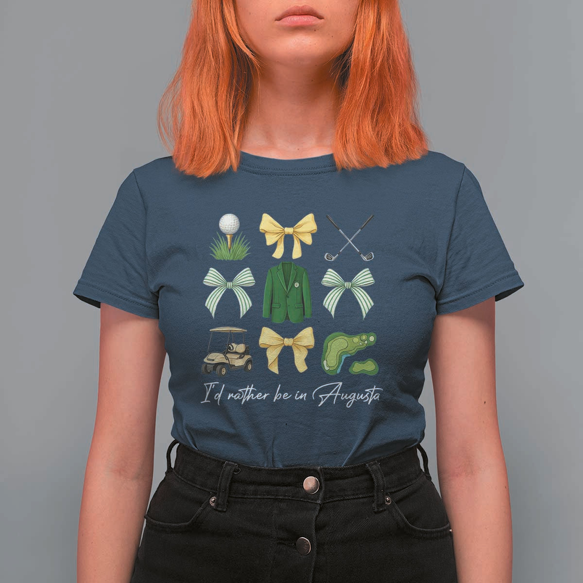Funny Id Rather Be In Augusta Coquette Golfer T Shirt For Women Georgia Golf Traditions Golfing Fan Aesthetic