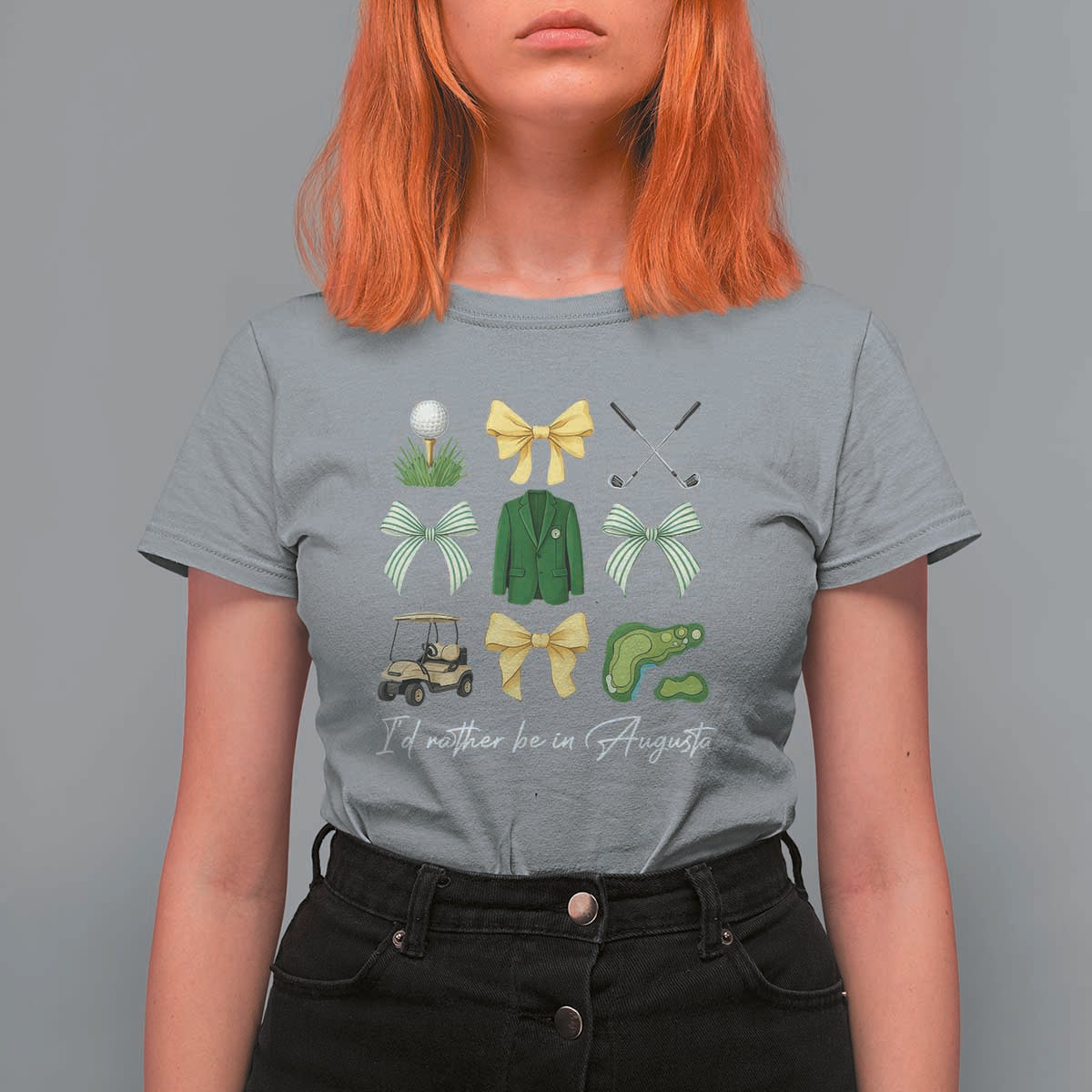 Funny Id Rather Be In Augusta Coquette Golfer T Shirt For Women Georgia Golf Traditions Golfing Fan Aesthetic
