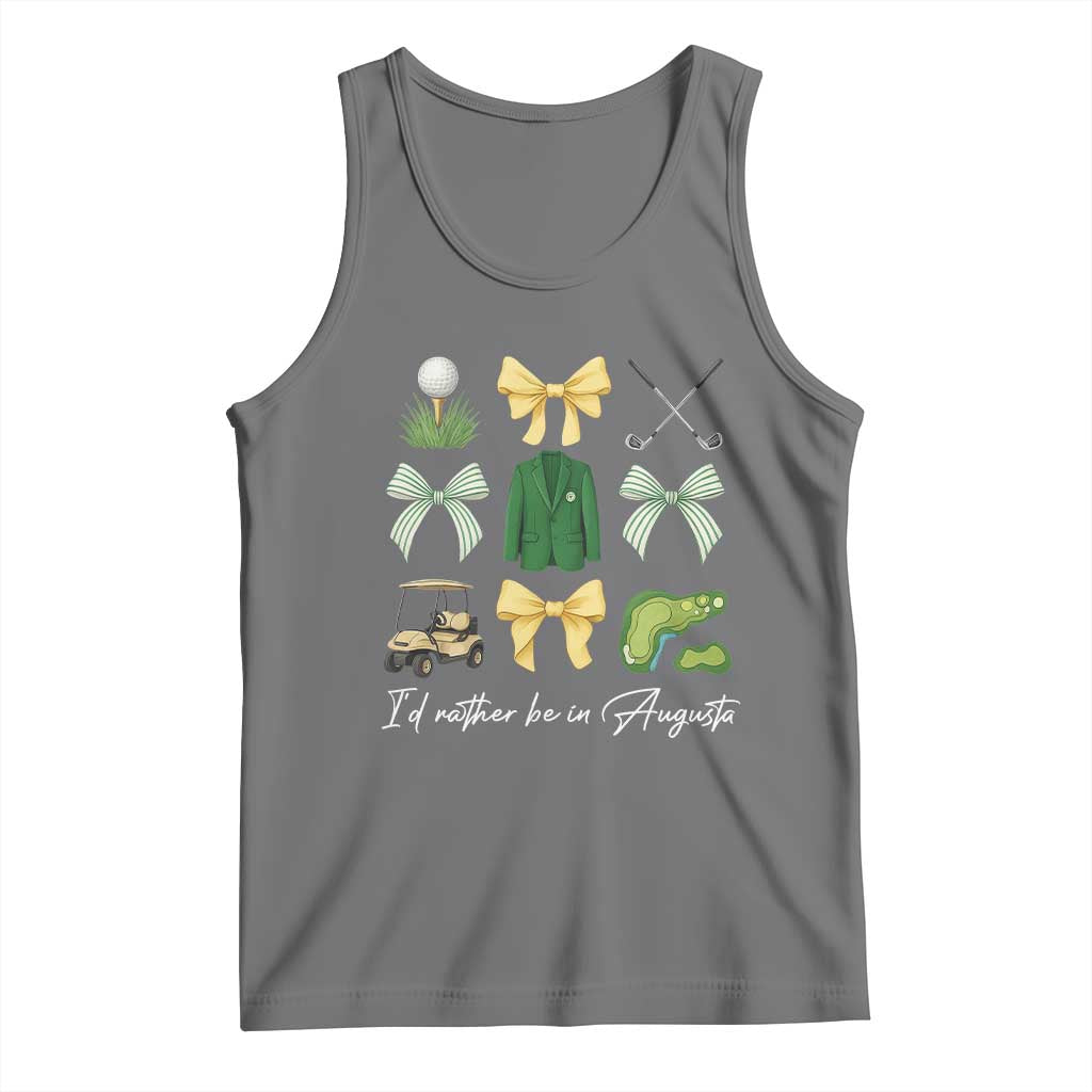 Funny Id Rather Be In Augusta Coquette Golfer Tank Top Georgia Golf Traditions Golfing Fan Aesthetic