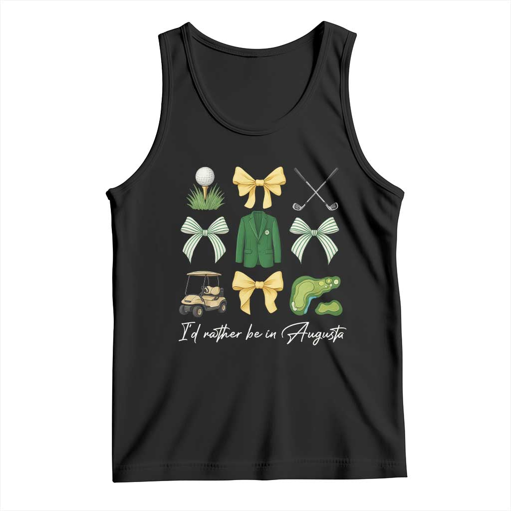Funny Id Rather Be In Augusta Coquette Golfer Tank Top Georgia Golf Traditions Golfing Fan Aesthetic