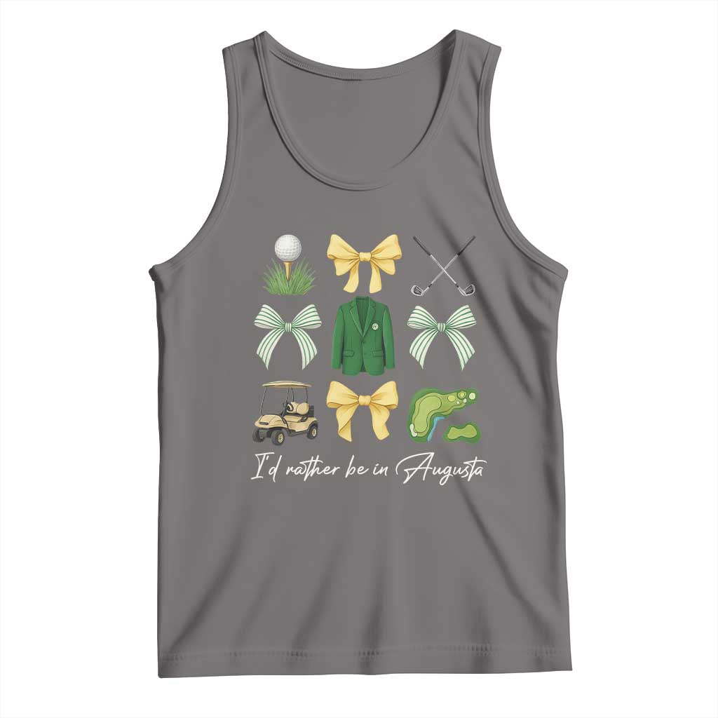 Funny Id Rather Be In Augusta Coquette Golfer Tank Top Georgia Golf Traditions Golfing Fan Aesthetic