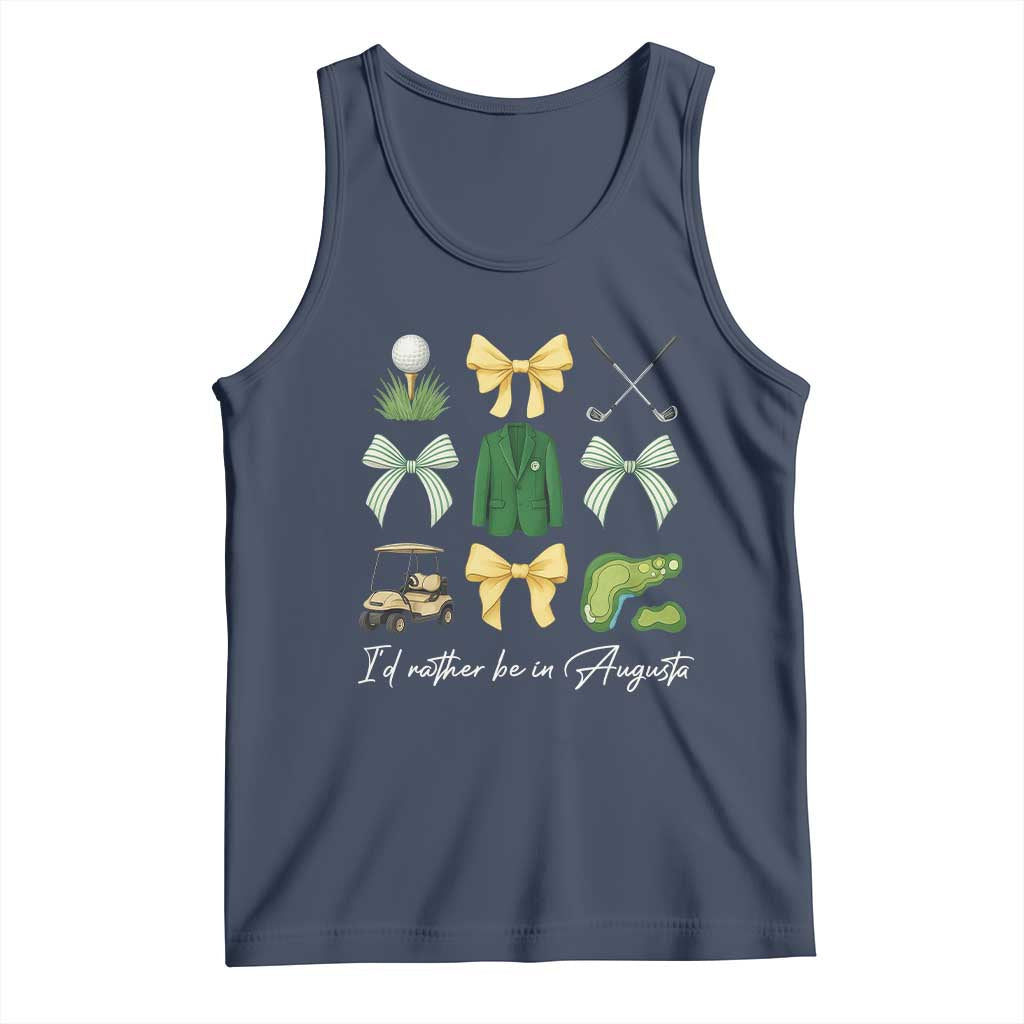 Funny Id Rather Be In Augusta Coquette Golfer Tank Top Georgia Golf Traditions Golfing Fan Aesthetic