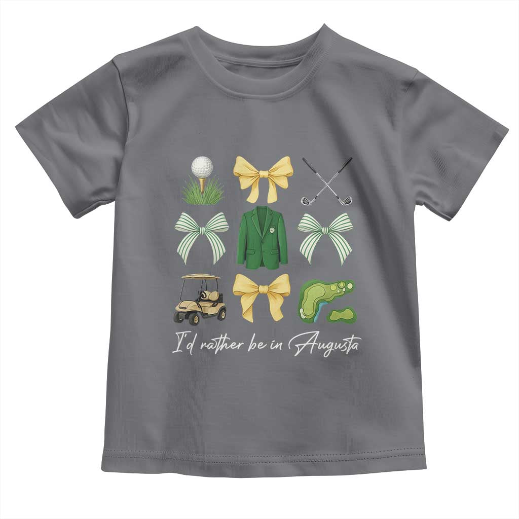 Funny Id Rather Be In Augusta Coquette Golfer Toddler T Shirt Georgia Golf Traditions Golfing Fan Aesthetic