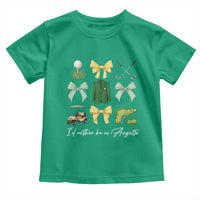 Funny Id Rather Be In Augusta Coquette Golfer Toddler T Shirt Georgia Golf Traditions Golfing Fan Aesthetic