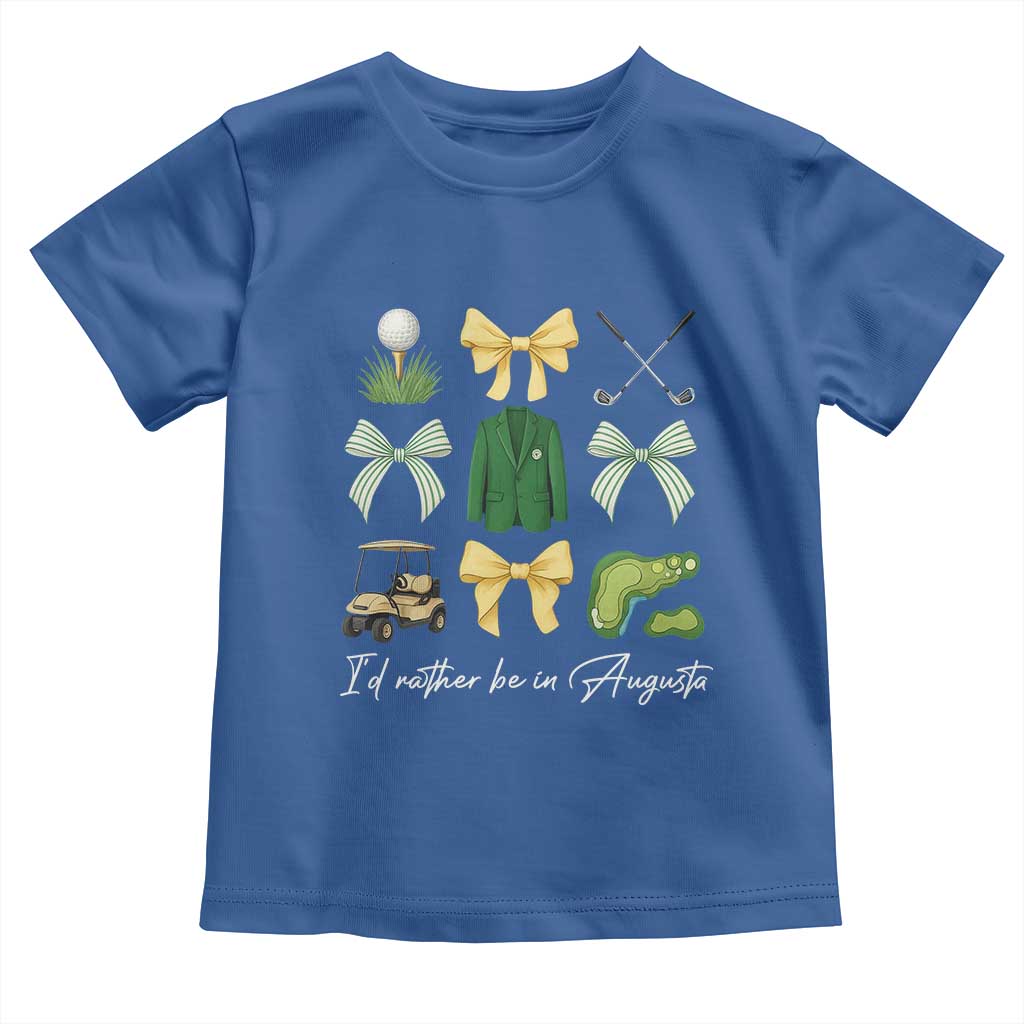 Funny Id Rather Be In Augusta Coquette Golfer Toddler T Shirt Georgia Golf Traditions Golfing Fan Aesthetic