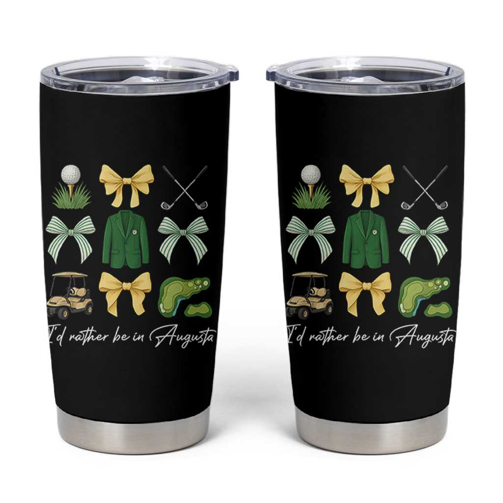 Funny Id Rather Be In Augusta Coquette Golfer Tumbler Cup Georgia Golf Traditions Golfing Fan Aesthetic