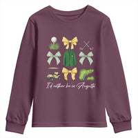 Funny Id Rather Be In Augusta Coquette Golfer Youth Sweatshirt Georgia Golf Traditions Golfing Fan Aesthetic