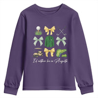 Funny Id Rather Be In Augusta Coquette Golfer Youth Sweatshirt Georgia Golf Traditions Golfing Fan Aesthetic