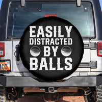 Easily Distracted By Balls Funny Golfer Spare Tire Cover Sarcastic Golfing Humor for Golf Dads n Men