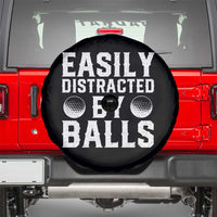 Easily Distracted By Balls Funny Golfer Spare Tire Cover Sarcastic Golfing Humor for Golf Dads n Men