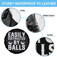 Easily Distracted By Balls Funny Golfer Spare Tire Cover Sarcastic Golfing Humor for Golf Dads n Men