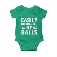 Easily Distracted By Balls Funny Golfer Baby Onesie Sarcastic Golfing Humor for Golf Dads n Men