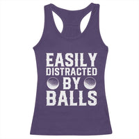 Easily Distracted By Balls Funny Golfer Racerback Tank Top Sarcastic Golfing Humor for Golf Dads n Men
