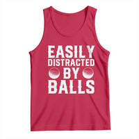 Easily Distracted By Balls Funny Golfer Tank Top Sarcastic Golfing Humor for Golf Dads n Men