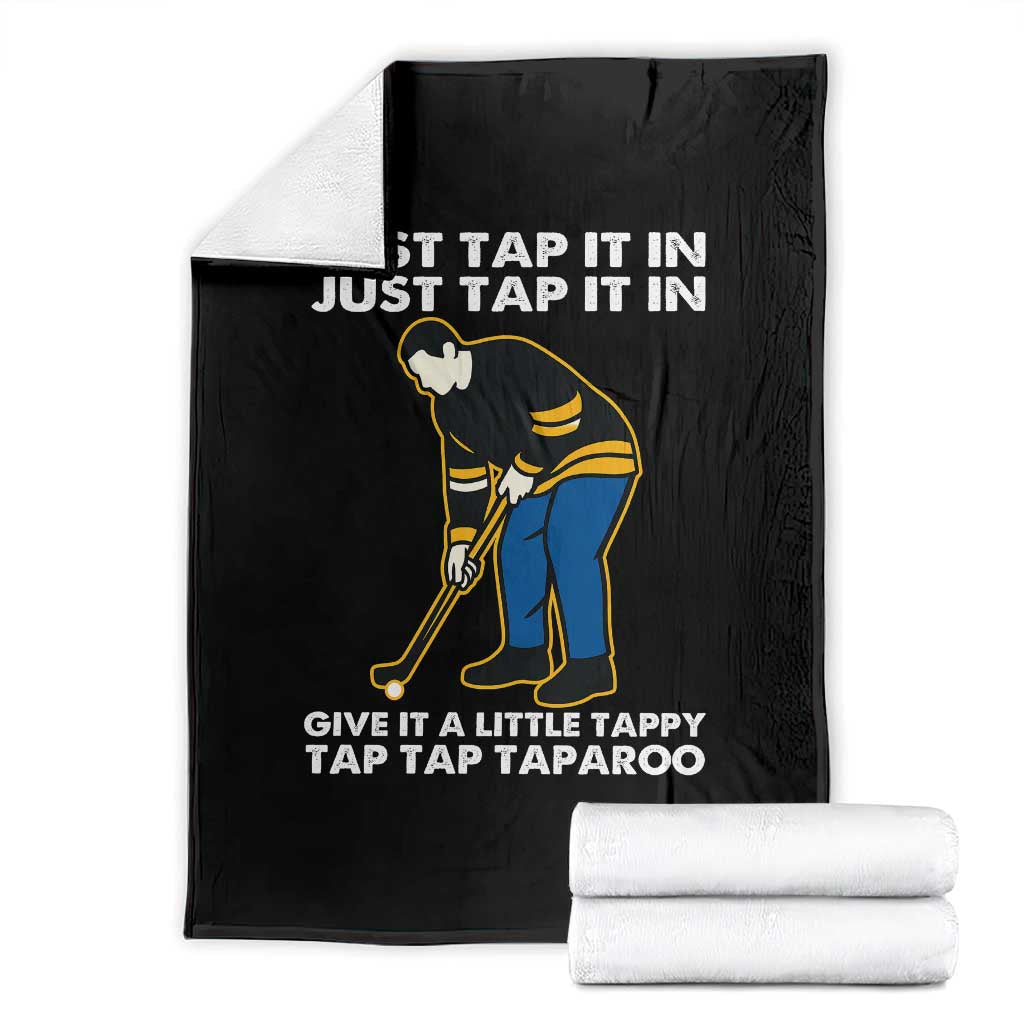 Just Tap It In Funny Golfer Throw Blanket Tappy Tap Taparoo Putting Golfing Humor Retro Golf Lover