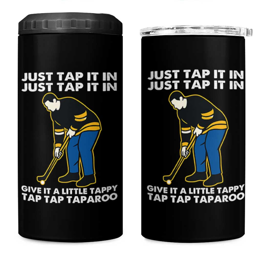 Just Tap It In Funny Golfer 4 in 1 Can Cooler Tumbler Tappy Tap Taparoo Putting Golfing Humor Retro Golf Lover
