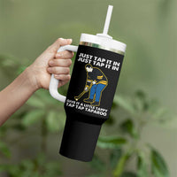 Just Tap It In Funny Golfer Tumbler With Handle Tappy Tap Taparoo Putting Golfing Humor Retro Golf Lover