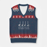 Life Is Full Of Important Choices Golf Club V-Neck Knit Sweater Vest Driver Iron Wedge Putter Selection Funny Avid Golfers