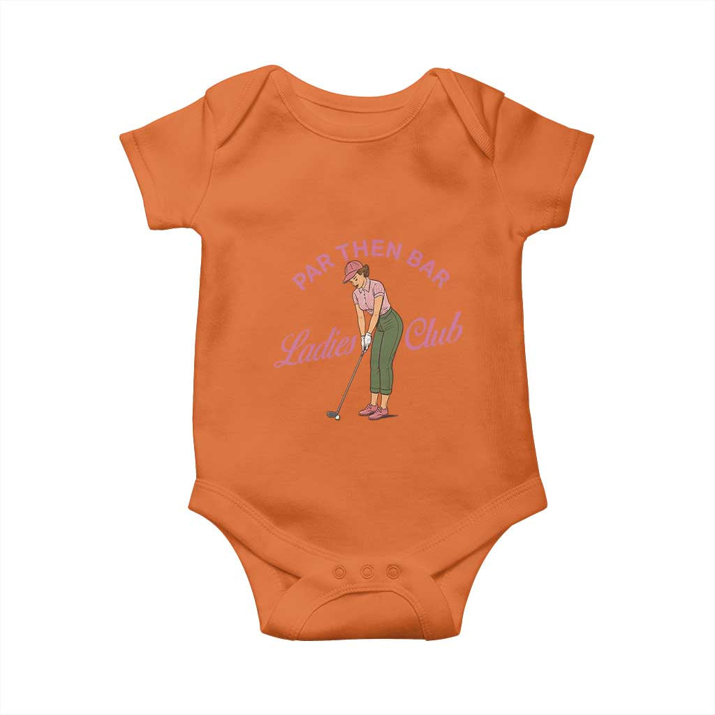 Par Then Bar Ladies Club Vintage Baby Onesie Retro Womens Golfing 19th Hole Humor Preppy Country