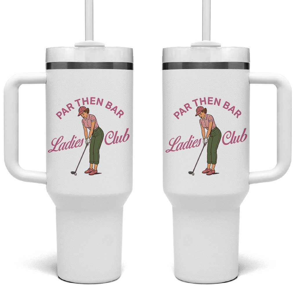 Par Then Bar Ladies Club Vintage Tumbler With Handle Retro Womens Golfing 19th Hole Humor Preppy Country