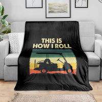 This Is How I Roll Golf Cart Retro 70s 80s Throw Blanket Vintage Golfing Lover Golfer Country Club Lifestyle