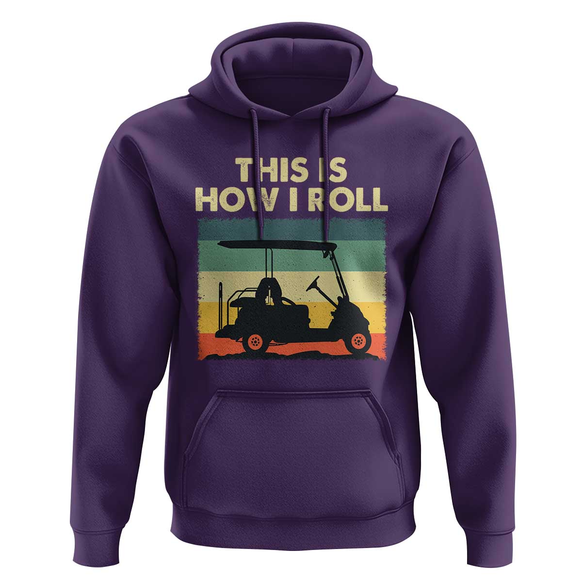 This Is How I Roll Golf Cart Retro 70s 80s Hoodie Vintage Golfing Lover Golfer Country Club Lifestyle