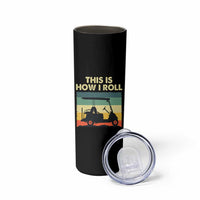 This Is How I Roll Golf Cart Retro 70s 80s Skinny Tumbler Vintage Golfing Lover Golfer Country Club Lifestyle