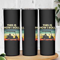 This Is How I Roll Golf Cart Retro 70s 80s Skinny Tumbler Vintage Golfing Lover Golfer Country Club Lifestyle