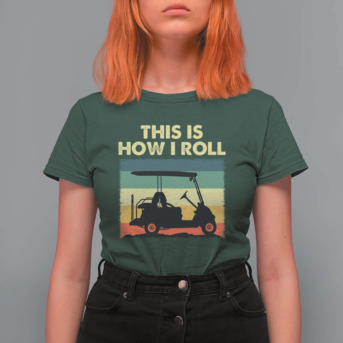 This Is How I Roll Golf Cart Retro 70s 80s T Shirt For Women Vintage Golfing Lover Golfer Country Club Lifestyle
