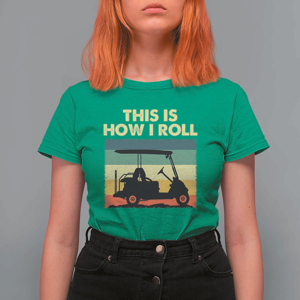This Is How I Roll Golf Cart Retro 70s 80s T Shirt For Women Vintage Golfing Lover Golfer Country Club Lifestyle