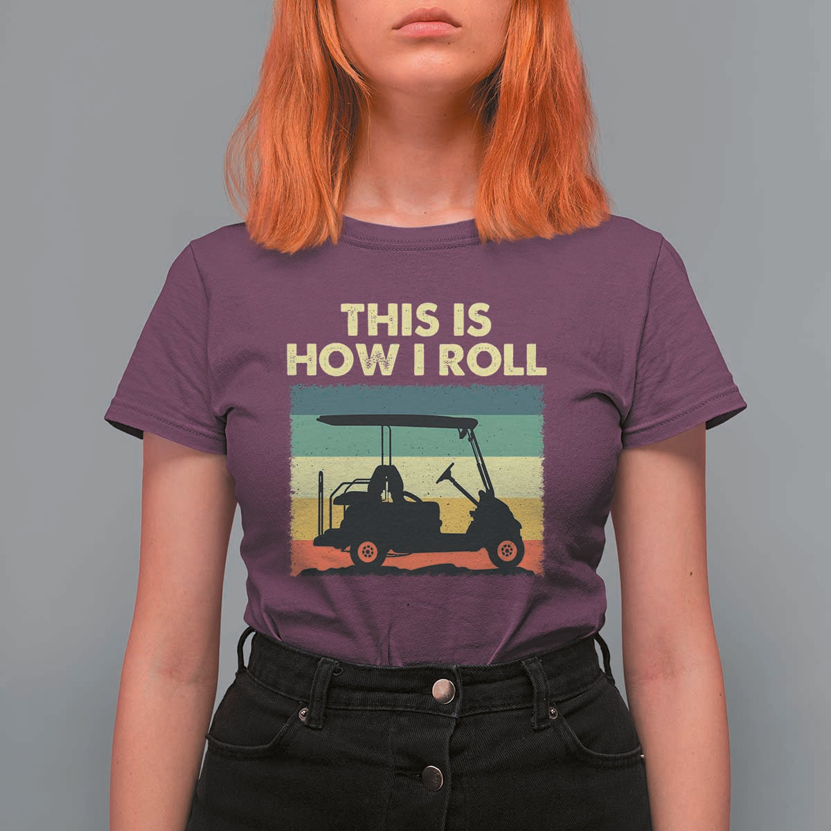 This Is How I Roll Golf Cart Retro 70s 80s T Shirt For Women Vintage Golfing Lover Golfer Country Club Lifestyle