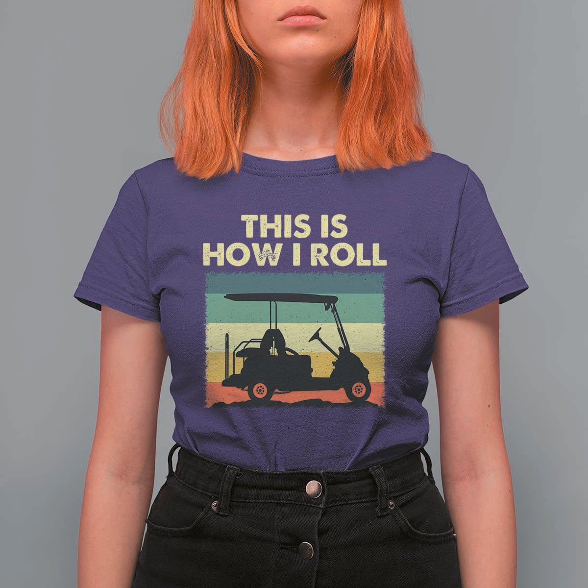 This Is How I Roll Golf Cart Retro 70s 80s T Shirt For Women Vintage Golfing Lover Golfer Country Club Lifestyle