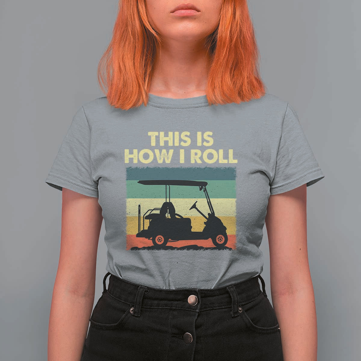 This Is How I Roll Golf Cart Retro 70s 80s T Shirt For Women Vintage Golfing Lover Golfer Country Club Lifestyle