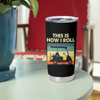 This Is How I Roll Golf Cart Retro 70s 80s Tumbler Cup Vintage Golfing Lover Golfer Country Club Lifestyle