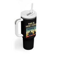This Is How I Roll Golf Cart Retro 70s 80s Tumbler With Handle Vintage Golfing Lover Golfer Country Club Lifestyle
