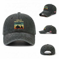 This Is How I Roll Golf Cart Retro 70s 80s Washed Cotton Baseball Cap Vintage Golfing Lover Golfer Country Club Lifestyle