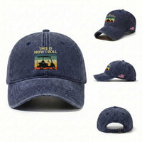 This Is How I Roll Golf Cart Retro 70s 80s Washed Cotton Baseball Cap Vintage Golfing Lover Golfer Country Club Lifestyle