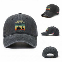 This Is How I Roll Golf Cart Retro 70s 80s Washed Cotton Baseball Cap Vintage Golfing Lover Golfer Country Club Lifestyle