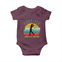 Fore-Tee And Still On Par Funny 40th Birthday Golf Baby Onesie Milestone Birthday Gift for Golfers Retro Sporty