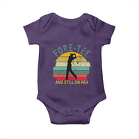 Fore-Tee And Still On Par Funny 40th Birthday Golf Baby Onesie Milestone Birthday Gift for Golfers Retro Sporty
