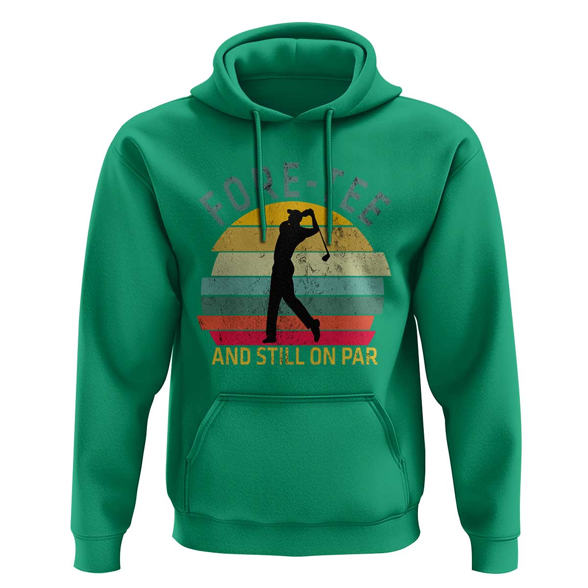 Fore-Tee And Still On Par Funny 40th Birthday Golf Hoodie Milestone Birthday Gift for Golfers Retro Sporty