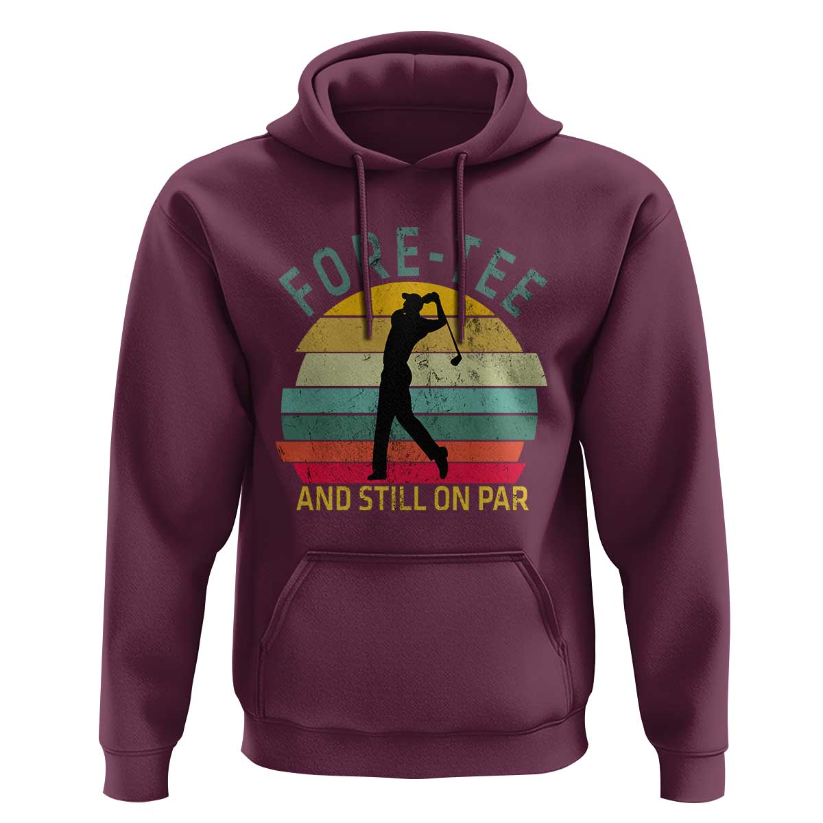 Fore-Tee And Still On Par Funny 40th Birthday Golf Hoodie Milestone Birthday Gift for Golfers Retro Sporty