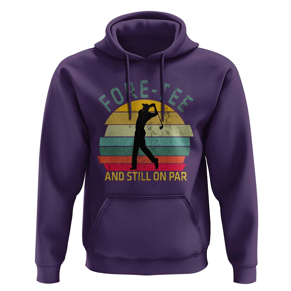 Fore-Tee And Still On Par Funny 40th Birthday Golf Hoodie Milestone Birthday Gift for Golfers Retro Sporty