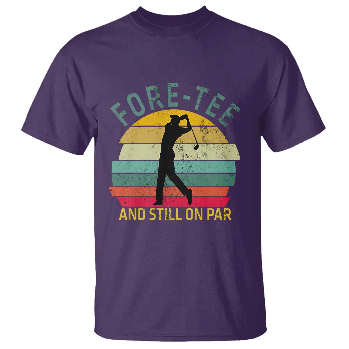 Fore-Tee And Still On Par Funny 40th Birthday Golf T Shirt Milestone Birthday Gift for Golfers Retro Sporty