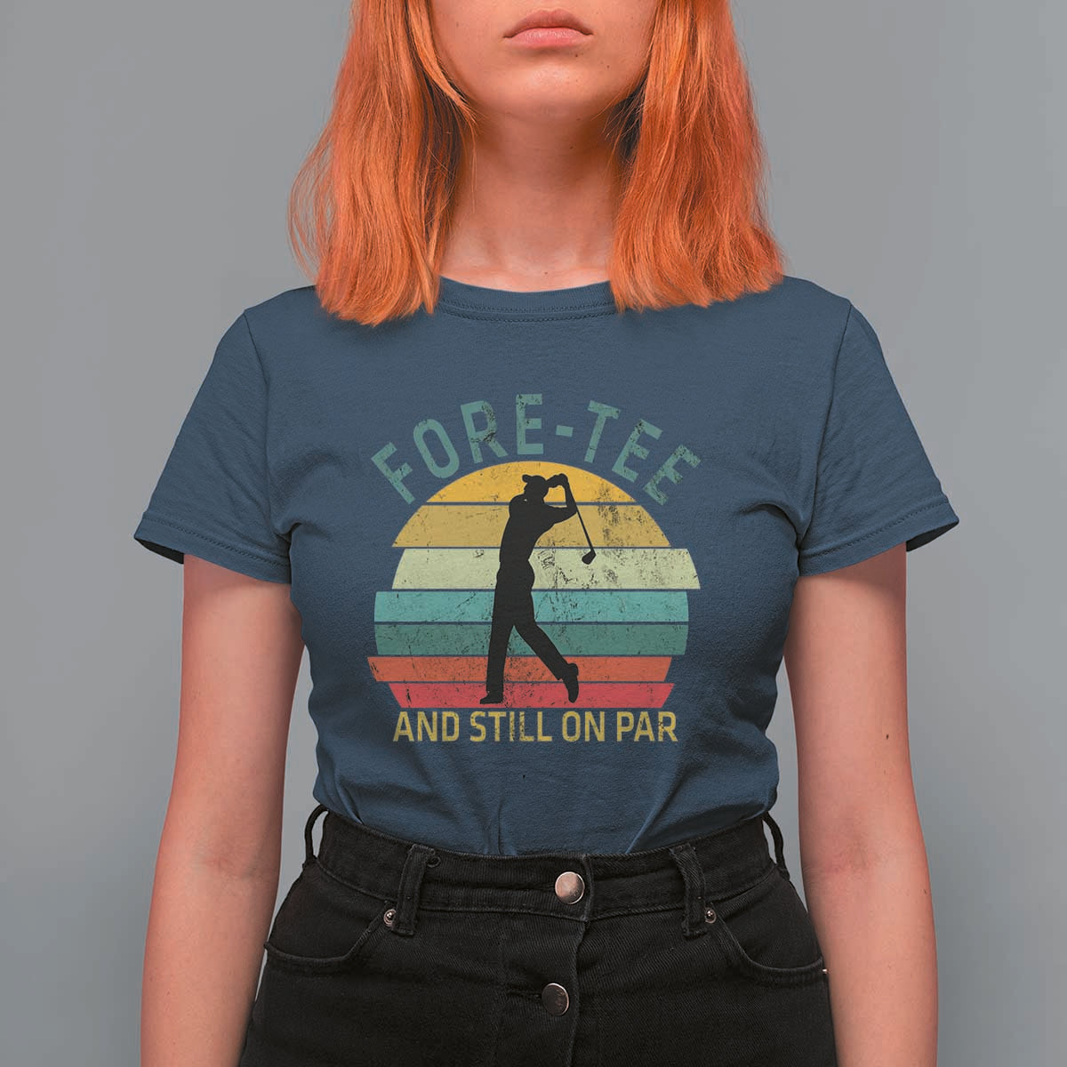 Fore-Tee And Still On Par Funny 40th Birthday Golf T Shirt For Women Milestone Birthday Gift for Golfers Retro Sporty
