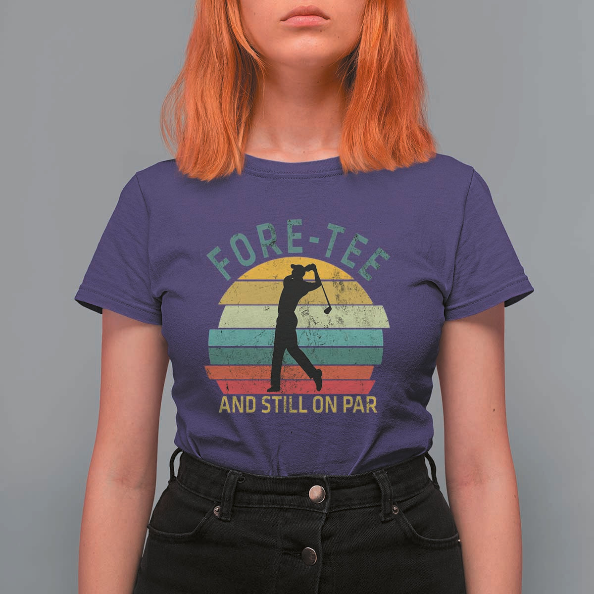 Fore-Tee And Still On Par Funny 40th Birthday Golf T Shirt For Women Milestone Birthday Gift for Golfers Retro Sporty