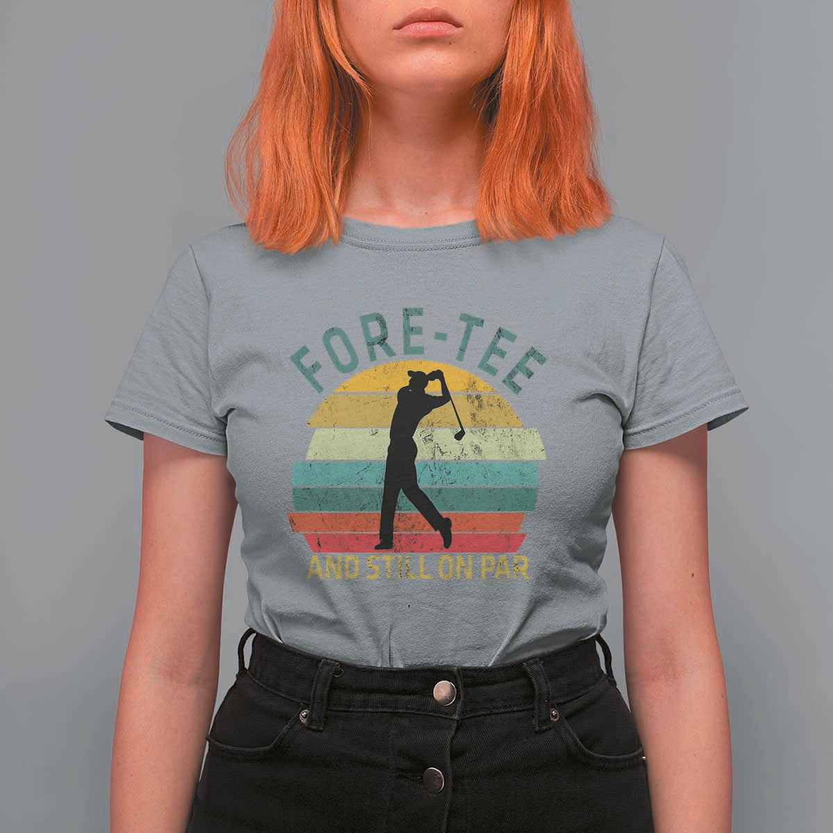 Fore-Tee And Still On Par Funny 40th Birthday Golf T Shirt For Women Milestone Birthday Gift for Golfers Retro Sporty