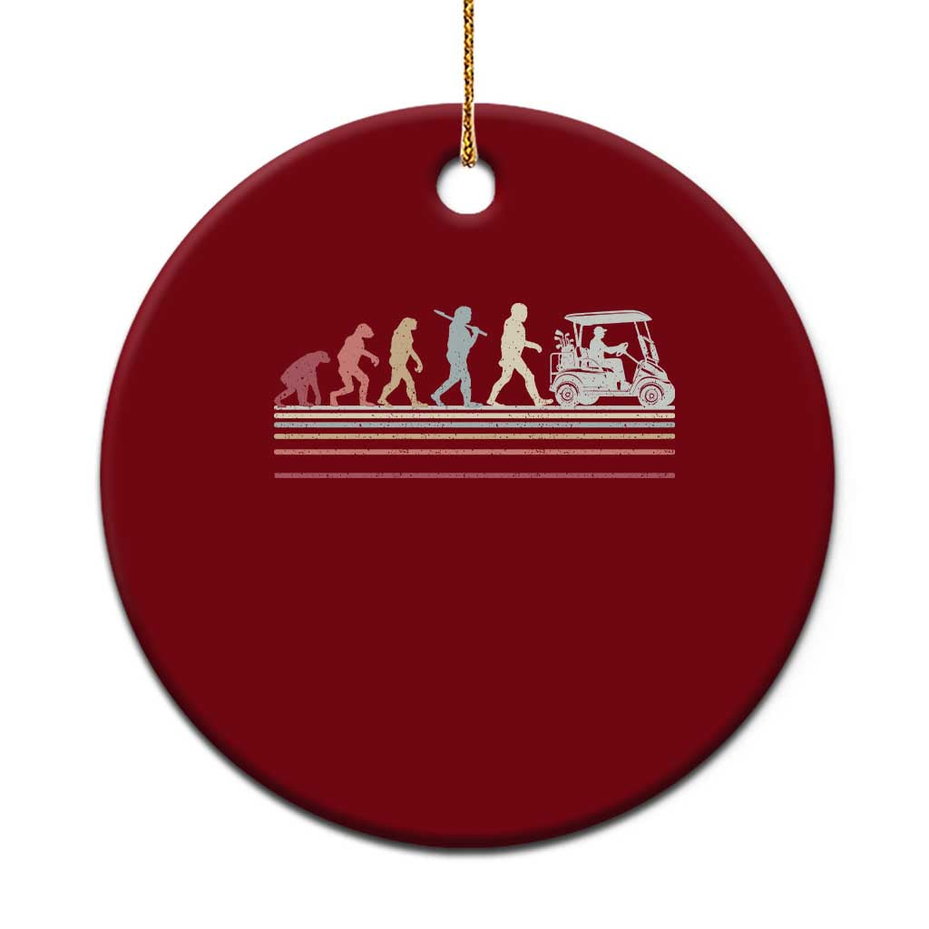 Funny Evolution Of Man To Golf Cart Ceramic Ornament Vintage Retro Golfing Sports History Gift for Golfers Dads