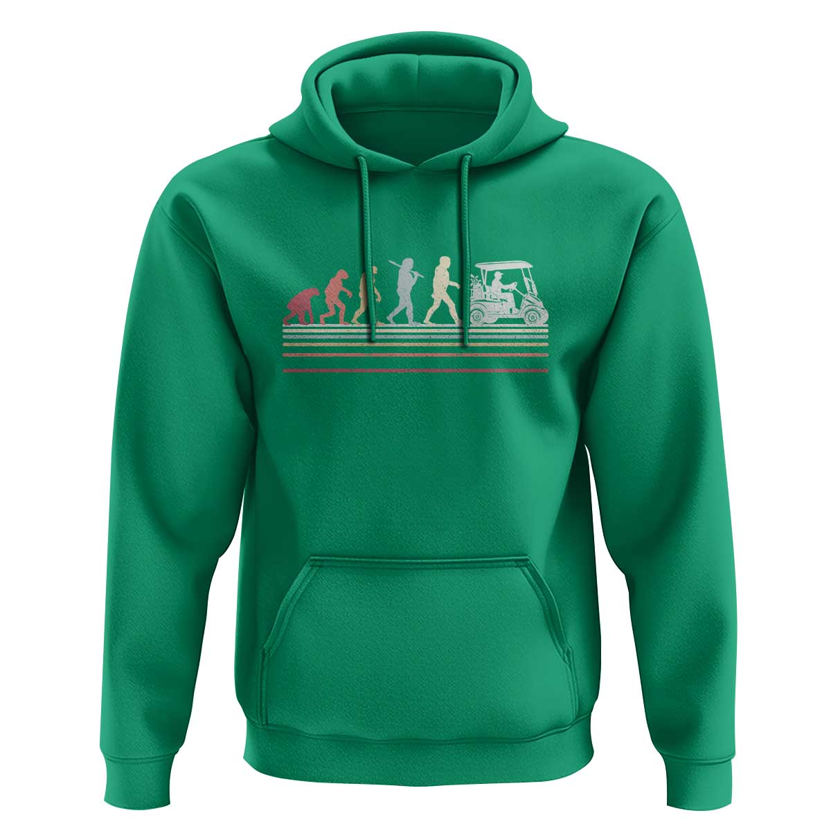Funny Evolution Of Man To Golf Cart Hoodie Vintage Retro Golfing Sports History Gift for Golfers Dads